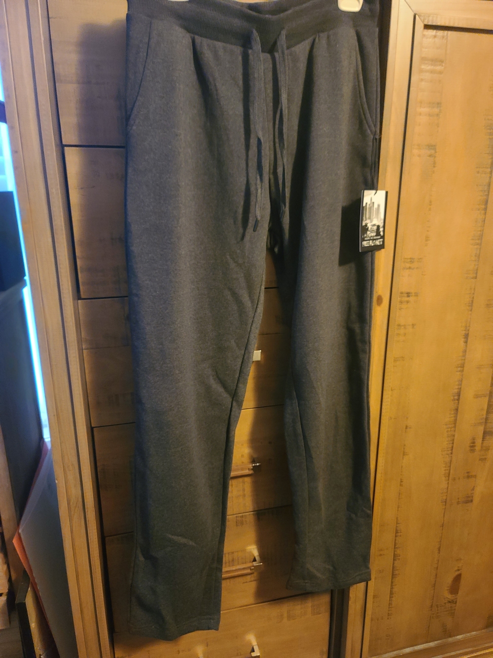 Men's Charcoal Gray and Black Drawstring Lounge Pants